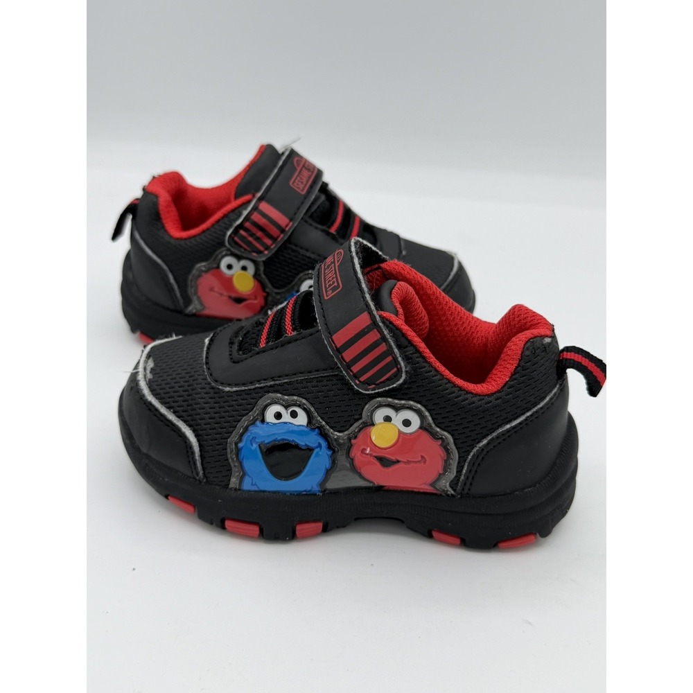 Vintage Sesame Street Toddler's Elmo & Cookie Monster Black Sneakers Size 5